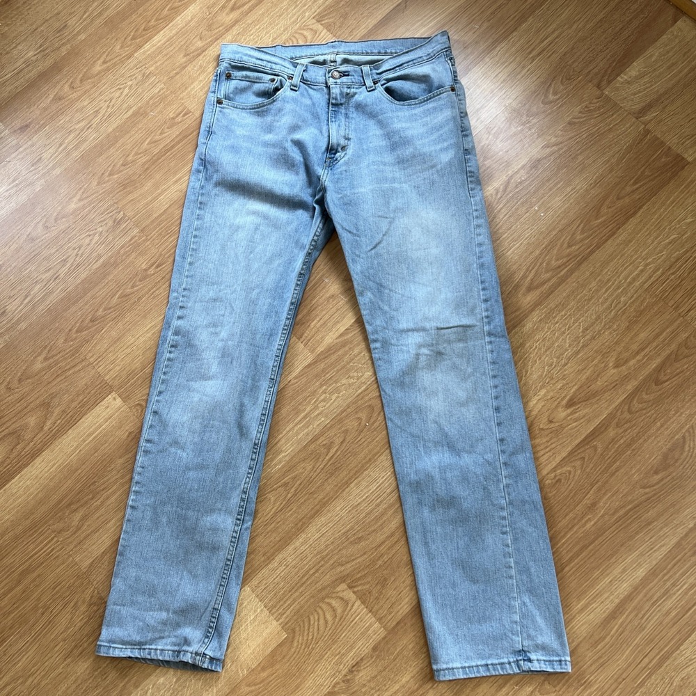 Levi's 505 Men's Jeans 34x32 Denim Regular Fit Straight Leg Light Blue Classic‎